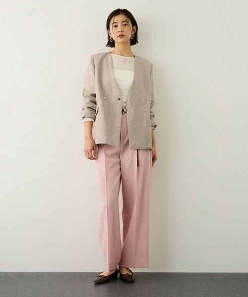 ROPE' / ロペ ノーカラージャケット | リネンノーカラージャケット/セットアップ対応 | 詳細16