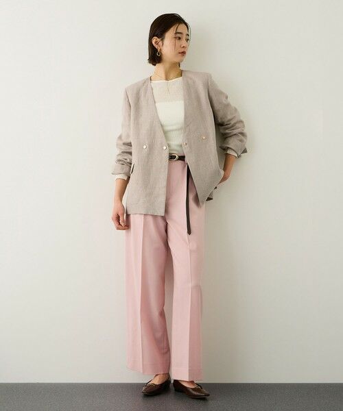 ROPE' / ロペ ノーカラージャケット | リネンノーカラージャケット/セットアップ対応 | 詳細18