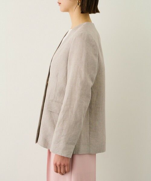 ROPE' / ロペ ノーカラージャケット | リネンノーカラージャケット/セットアップ対応 | 詳細20
