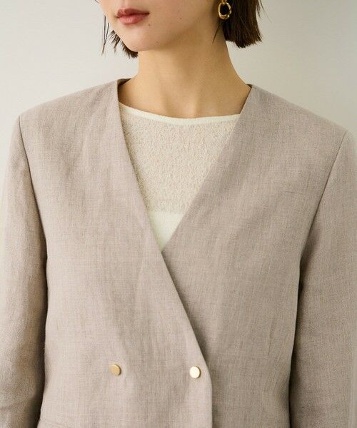 ROPE' / ロペ ノーカラージャケット | リネンノーカラージャケット/セットアップ対応 | 詳細23