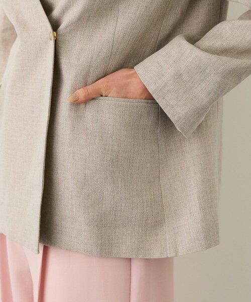 ROPE' / ロペ ノーカラージャケット | リネンノーカラージャケット/セットアップ対応 | 詳細25