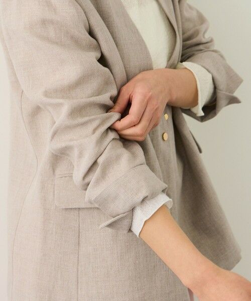 ROPE' / ロペ ノーカラージャケット | リネンノーカラージャケット/セットアップ対応 | 詳細3