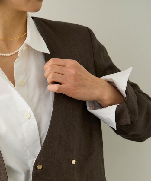 ROPE' / ロペ ノーカラージャケット | リネンノーカラージャケット/セットアップ対応 | 詳細4