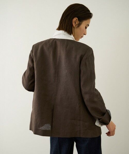 ROPE' / ロペ ノーカラージャケット | リネンノーカラージャケット/セットアップ対応 | 詳細7
