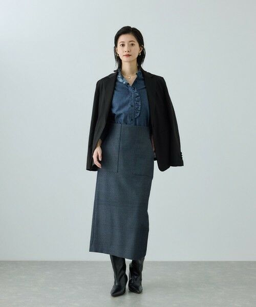 ROPE' / ロペ テーラードジャケット | トリアセツイル シングルテーラードジャケット(デニムライク)/セットアップ対応 | 詳細11