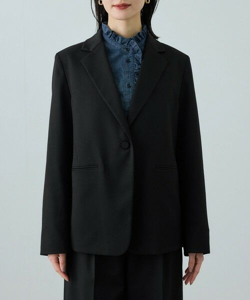 ROPE' / ロペ テーラードジャケット | トリアセツイル シングルテーラードジャケット(デニムライク)/セットアップ対応 | 詳細14