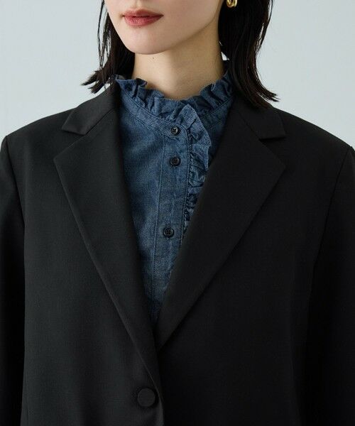 ROPE' / ロペ テーラードジャケット | トリアセツイル シングルテーラードジャケット(デニムライク)/セットアップ対応 | 詳細18