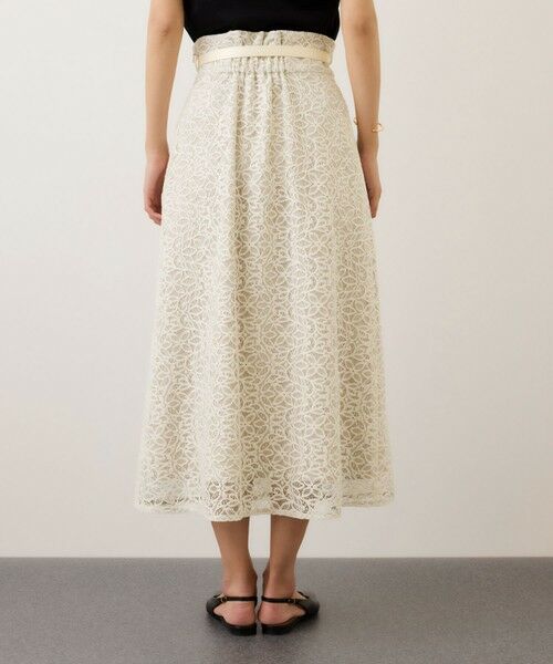 ROPE' / ロペ ミニ・ひざ丈スカート | ベルト付きセミフレアレーススカート/イージーケア | 詳細23