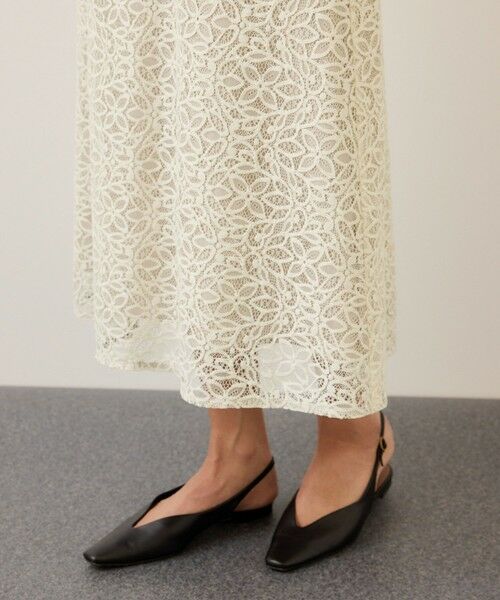 ROPE' / ロペ ミニ・ひざ丈スカート | ベルト付きセミフレアレーススカート/イージーケア | 詳細25