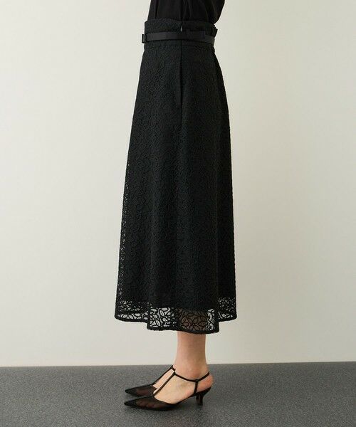 ROPE' / ロペ ミニ・ひざ丈スカート | ベルト付きセミフレアレーススカート/イージーケア | 詳細29