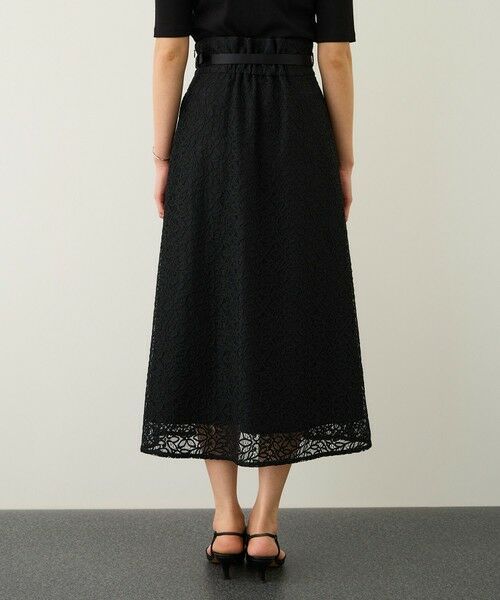 ROPE' / ロペ ミニ・ひざ丈スカート | ベルト付きセミフレアレーススカート/イージーケア | 詳細30