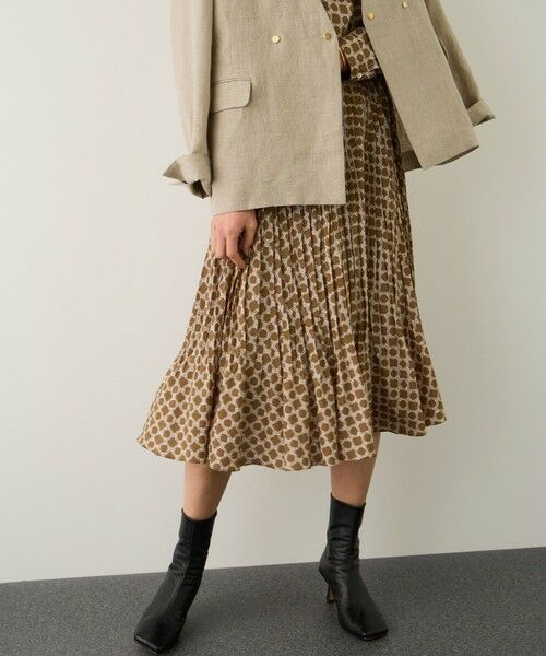 ROPE' / ロペ ミニ丈・ひざ丈ワンピース | ship's rope' オリジナルプリントプリーツタイワンピース | 詳細10