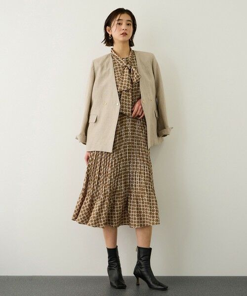 ROPE' / ロペ ミニ丈・ひざ丈ワンピース | ship's rope' オリジナルプリントプリーツタイワンピース | 詳細12