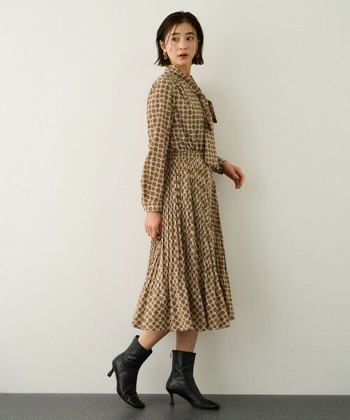 ROPE' / ロペ ミニ丈・ひざ丈ワンピース | ship's rope' オリジナルプリントプリーツタイワンピース | 詳細14