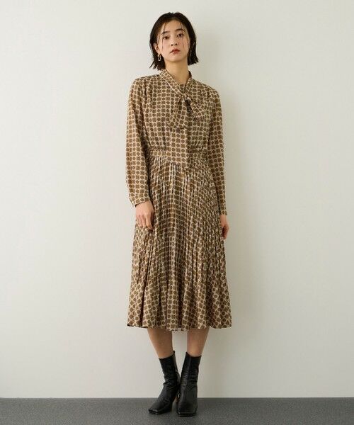 ROPE' / ロペ ミニ丈・ひざ丈ワンピース | ship's rope' オリジナルプリントプリーツタイワンピース | 詳細7