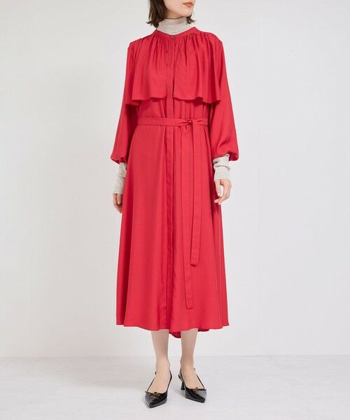 ROPE' / ロペ ロング・マキシ丈ワンピース | ギャザーヨークサテンワンピース/イージーケア | 詳細8