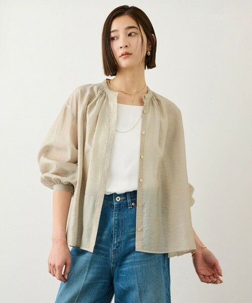 ROPE' / ロペ シャツ・ブラウス | キュプラシルクボリュームスリーブブラウス/イージーケア | 詳細1