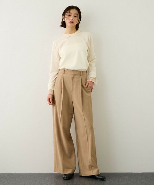 ROPE' / ロペ ニット・セーター | ビジューレース襟ニットプルオーバー/イージーケア | 詳細13