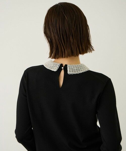 ROPE' / ロペ ニット・セーター | ビジューレース襟ニットプルオーバー/イージーケア | 詳細14