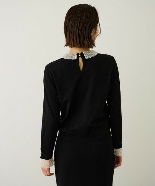 ROPE' / ロペ ニット・セーター | ビジューレース襟ニットプルオーバー/イージーケア | 詳細2