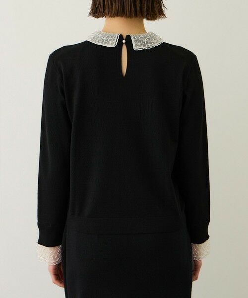 ROPE' / ロペ ニット・セーター | ビジューレース襟ニットプルオーバー/イージーケア | 詳細20