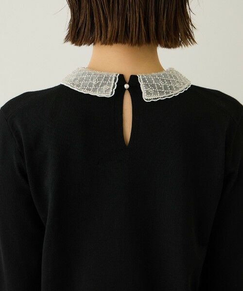 ROPE' / ロペ ニット・セーター | ビジューレース襟ニットプルオーバー/イージーケア | 詳細21