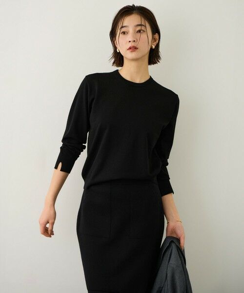 ROPE' / ロペ ニット・セーター | ビジューレース襟ニットプルオーバー/イージーケア | 詳細3