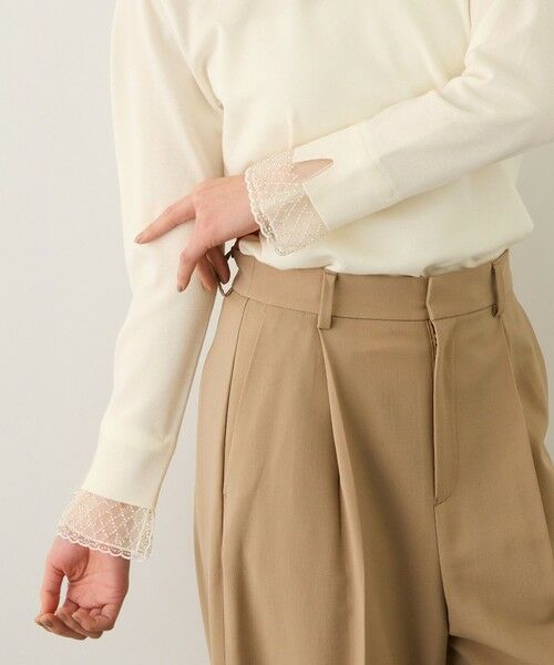 ROPE' / ロペ ニット・セーター | ビジューレース襟ニットプルオーバー/イージーケア | 詳細7