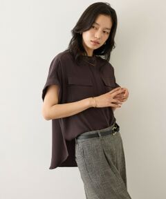 ROPE' / ロペ シャツ・ブラウス | ライトトリアセバックサテンフラップブラウス/セットアップ対応・イージーケア