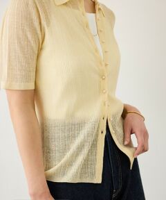 ROPE' / ロペ カーディガン・ボレロ | シルクリネンポロ襟ニットカーディガン/イージーケア