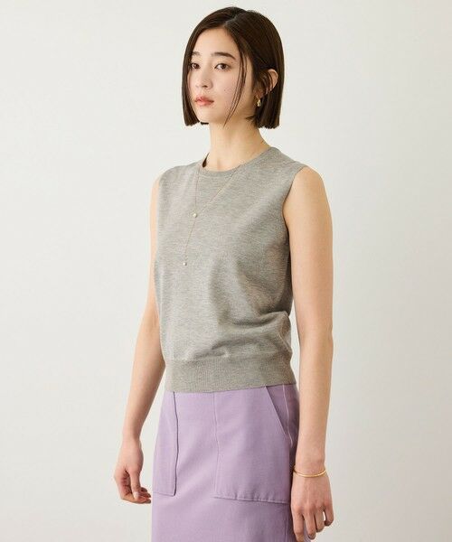 ROPE' / ロペ Tシャツ | LEVITA レイヤードニットプルーオーバー(ケープ×タンクトップ)/接触冷感・イージーケア | 詳細28