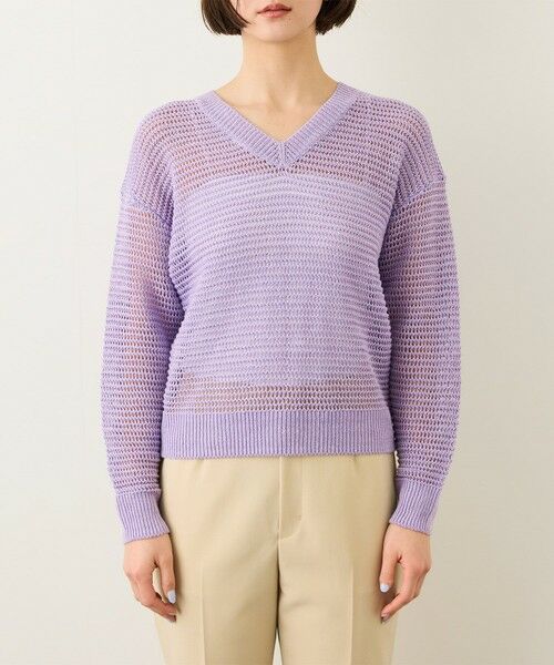 ROPE' / ロペ ニット・セーター | リネン畦編みVネックニット/イージーケア | 詳細20