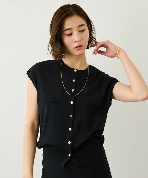 ROPE' / ロペ ニット・セーター | ギマコットンフレンチスリーブニット/セットアップ対応（ブラック(01)）