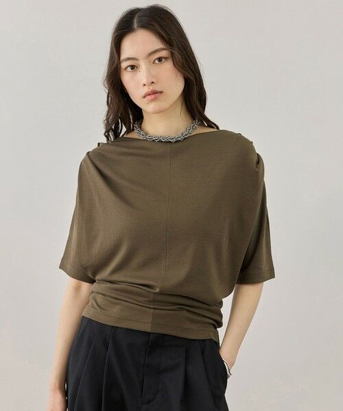 ROPE' / ロペ Tシャツ | 【ADAM ET ROPE’ FEMME】ドレープトップス（ブラウン(20)）