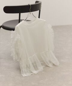 ROPE' / ロペ Tシャツ | 【ADAM ET ROPE’ FEMME】フリルギャザーチュールトップス【サステナブル】