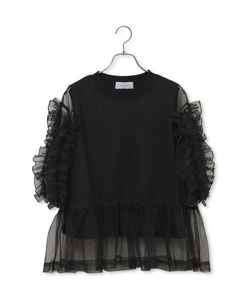 ROPE' / ロペ Tシャツ | 【ADAM ET ROPE’ FEMME】フリルギャザーチュールトップス【サステナブル】 | 詳細7