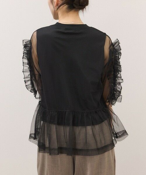 ROPE' / ロペ Tシャツ | 【ADAM ET ROPE’ FEMME】フリルギャザーチュールトップス【サステナブル】 | 詳細5