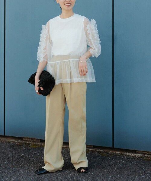 ROPE' / ロペ Tシャツ | 【ADAM ET ROPE’ FEMME】フリルギャザーチュールトップス【サステナブル】 | 詳細15