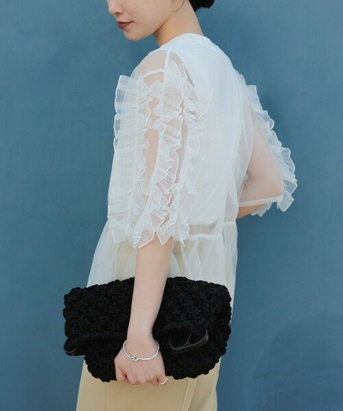 ROPE' / ロペ Tシャツ | 【ADAM ET ROPE’ FEMME】フリルギャザーチュールトップス【サステナブル】 | 詳細16