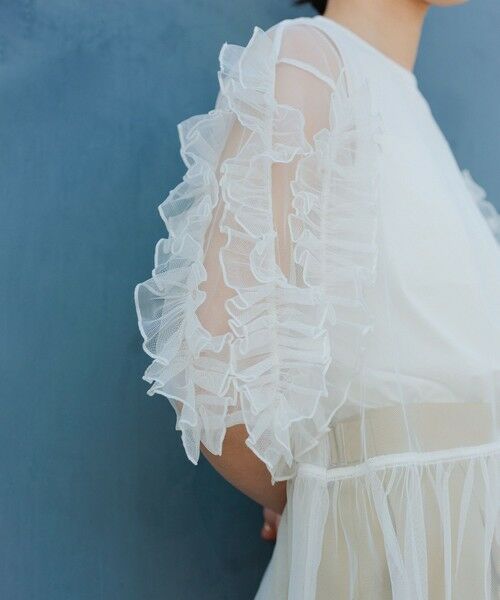 ROPE' / ロペ Tシャツ | 【ADAM ET ROPE’ FEMME】フリルギャザーチュールトップス【サステナブル】 | 詳細17