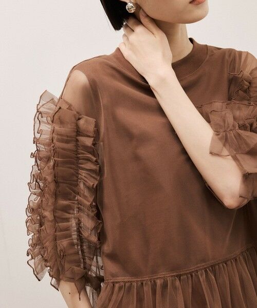 ROPE' / ロペ Tシャツ | 【ADAM ET ROPE’ FEMME】フリルギャザーチュールトップス【サステナブル】 | 詳細27