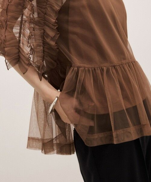 ROPE' / ロペ Tシャツ | 【ADAM ET ROPE’ FEMME】フリルギャザーチュールトップス【サステナブル】 | 詳細28