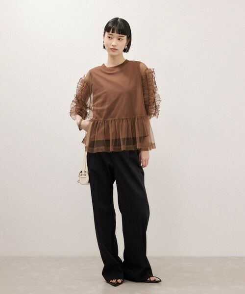 ROPE' / ロペ Tシャツ | 【ADAM ET ROPE’ FEMME】フリルギャザーチュールトップス【サステナブル】 | 詳細23