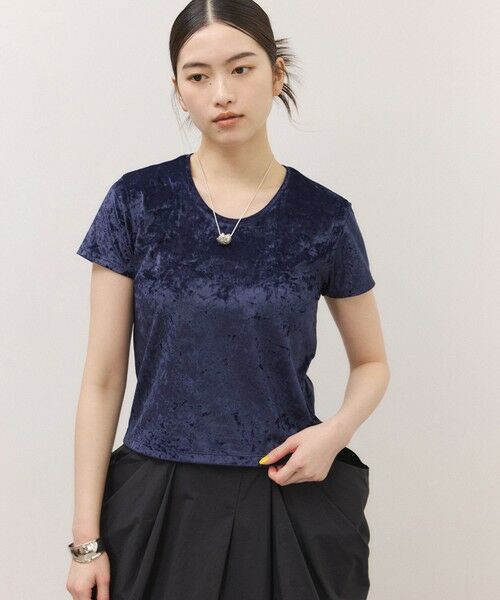 ROPE' / ロペ Tシャツ | 【ADAM ET ROPE’ FEMME】クラッシュベロアTEE（ネイビー(40)）