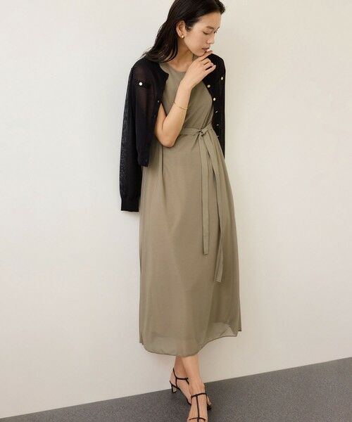 ROPE' / ロペ ロング・マキシ丈ワンピース | エスパンディサイドプリーツワンピース（ベージュ(27)）