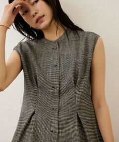 ROPE' / ロペ シャツ・ブラウス | カラミ織りタックナロースタンドブラウス/セットアップ対応・イージーケア