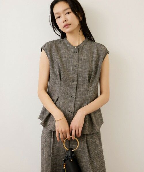 ROPE' / ロペ シャツ・ブラウス | カラミ織りタックナロースタンドブラウス/セットアップ対応・イージーケア | 詳細11