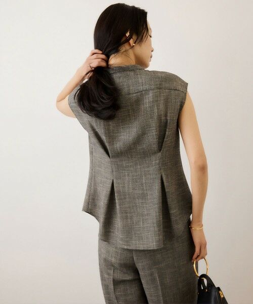 ROPE' / ロペ シャツ・ブラウス | カラミ織りタックナロースタンドブラウス/セットアップ対応・イージーケア | 詳細12