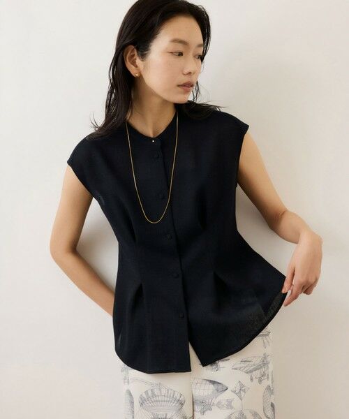 ROPE' / ロペ シャツ・ブラウス | カラミ織りタックナロースタンドブラウス/セットアップ対応・イージーケア | 詳細17