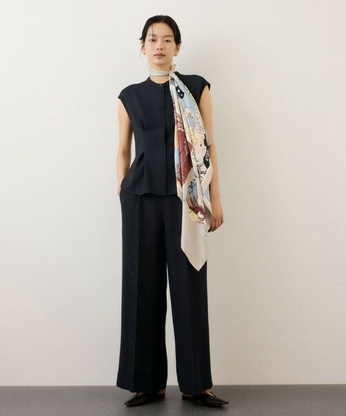 ROPE' / ロペ シャツ・ブラウス | カラミ織りタックナロースタンドブラウス/セットアップ対応・イージーケア | 詳細3